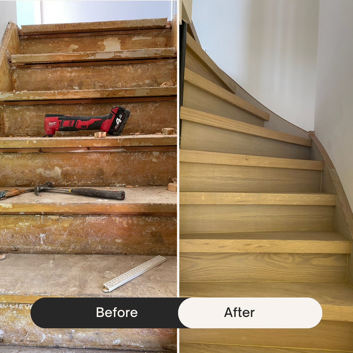 6 Voor en na - Traprenovatie op maat